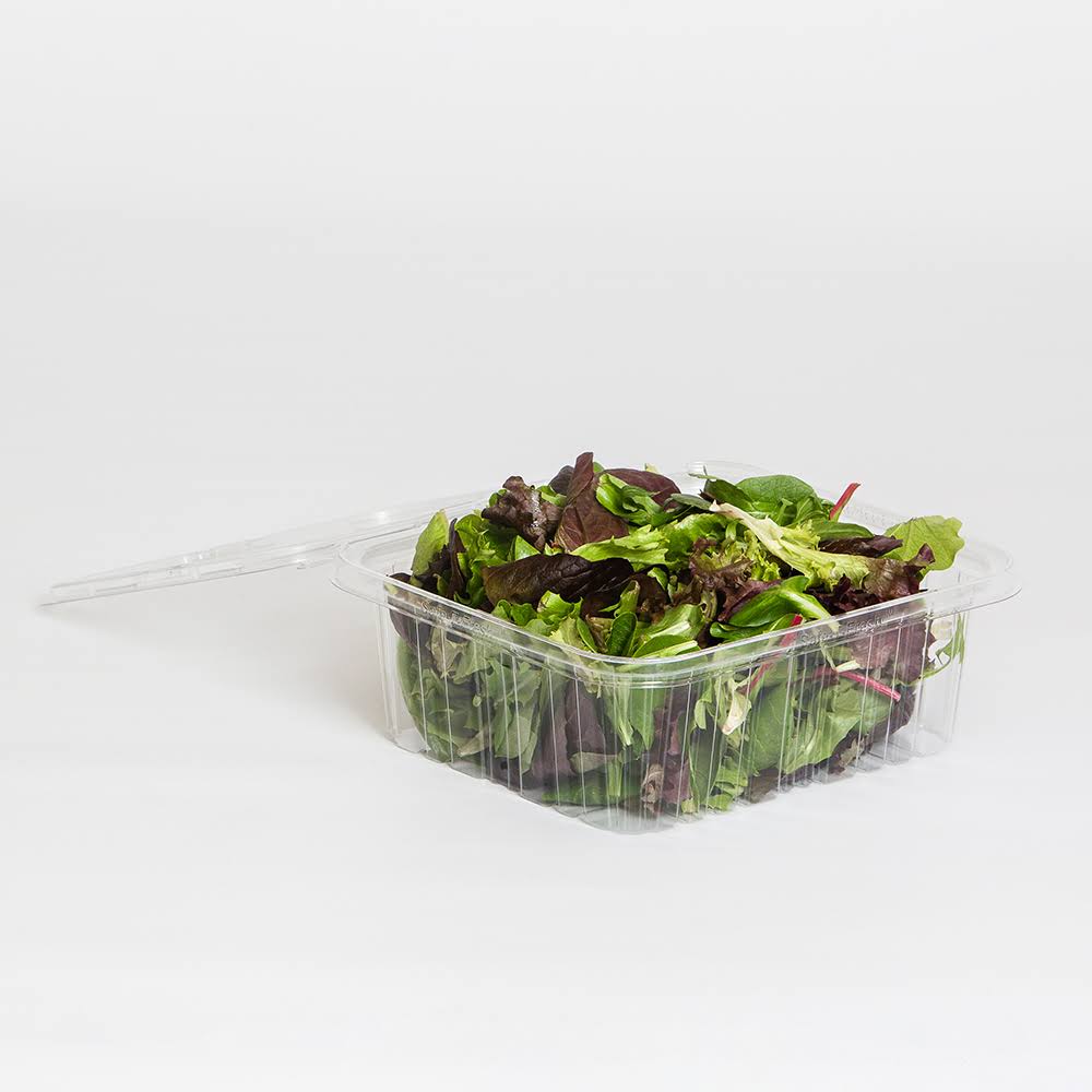 Inline Plastics Safe-T-Fresh Polyethylene Tamper Resistant Square Food Container Clear, 64 oz. | 150/Case