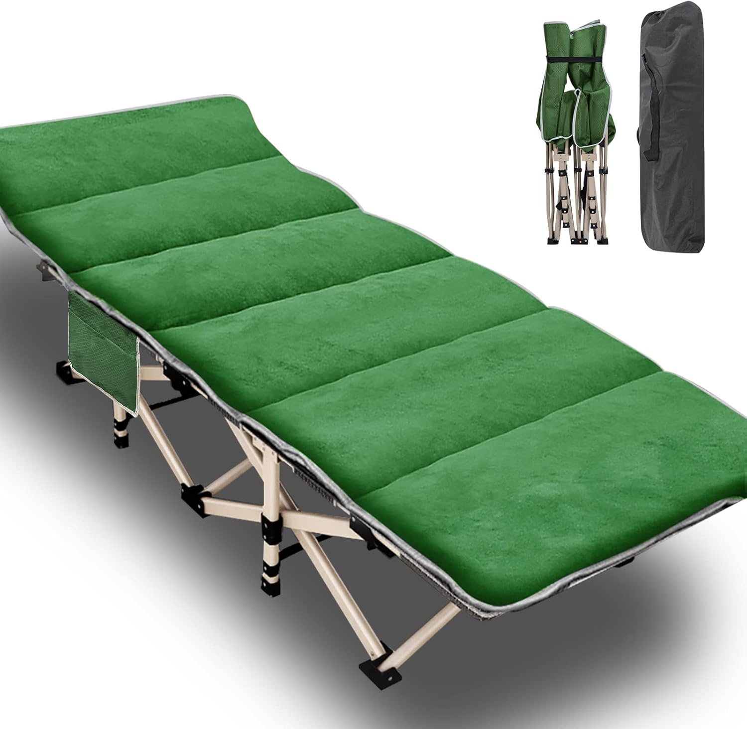 Folding Camping Cots for Adults Heavy Duty cot with Carry Bag, Portable Sleeping Bed for Camp Office Use Outdoor Cot Bed for Traveling