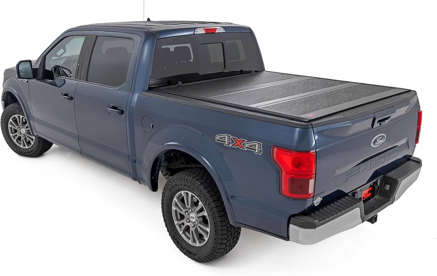 Rough Country Hard Low Profile Tri-Fold Truck Bed Tonneau Cover for Ford F-150 (2015-2020) - Fits 5'7" (67.1") Bed