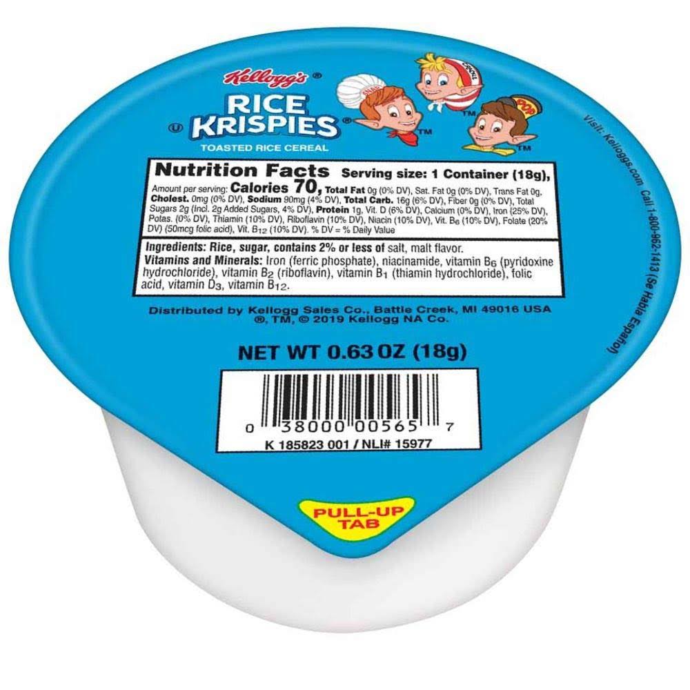 Rice Krispies Toasted Cereal, 0.63-Ounce Cups (Pack of 96)