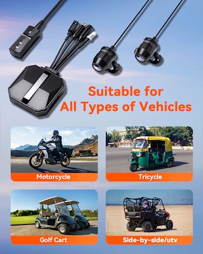 Vantrue F1 Motorcycle 4K Dash Cam Front and Rear, 4K + 1080P Motorcycle Camera, Full Body IP67 Waterproof, GPS Wi-Fi, 160° Wide Angle, Wired Remote, Night Vision, G-Sensor, Parking Mode, Support 512GB