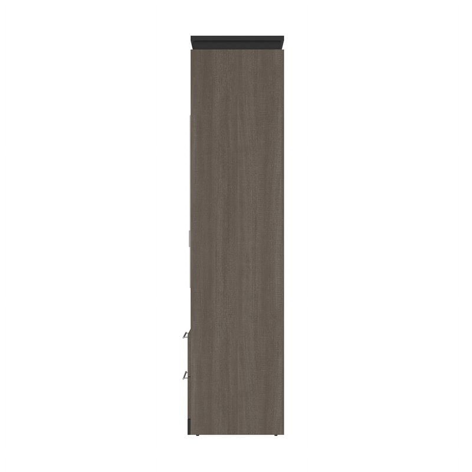 Atlin Designs 98" Full Murphy Bed and 2 Bookcases with Drawers in Bark Gray