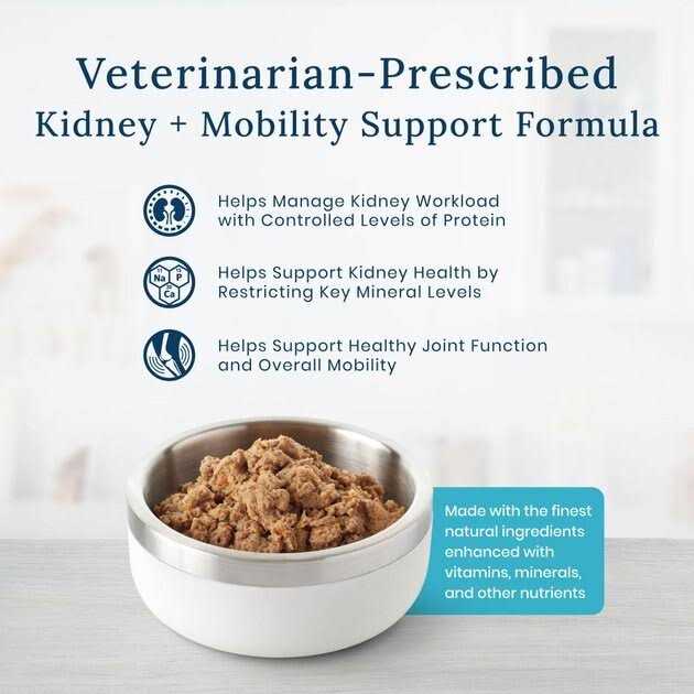 5.5-oz K+M Kidney + Mobility Support Grain-Free Canned Cat Food Blue Buffalo Natural Veterinary Diet case of 24 - Pet Supplies online store