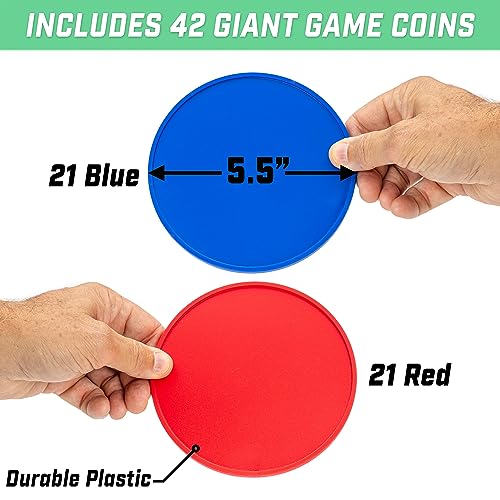 GoSports 4 Foot Width Giant Portable 4 in a Row Game - Huge Size with Carry Case and Rules
