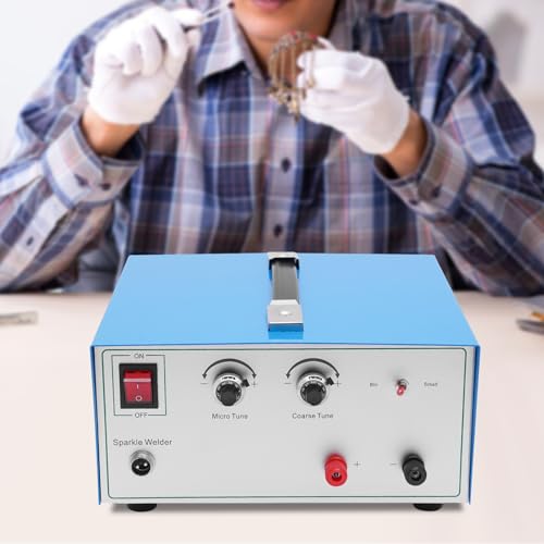 80A Pulse Spot Welder, 110V Jewelry Spot Welder, Gold Silver Jewelry Spot Welding Machine, Electric Soldering Machine With Foot Pedal, for Gold Silver Steel Jewelry Welding (Yellow)