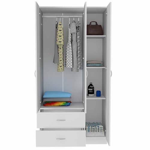 Big Wardrobe, White Double Door Wardrobe, Fashionable Wardrobe in The Bedroom, Large Capacity