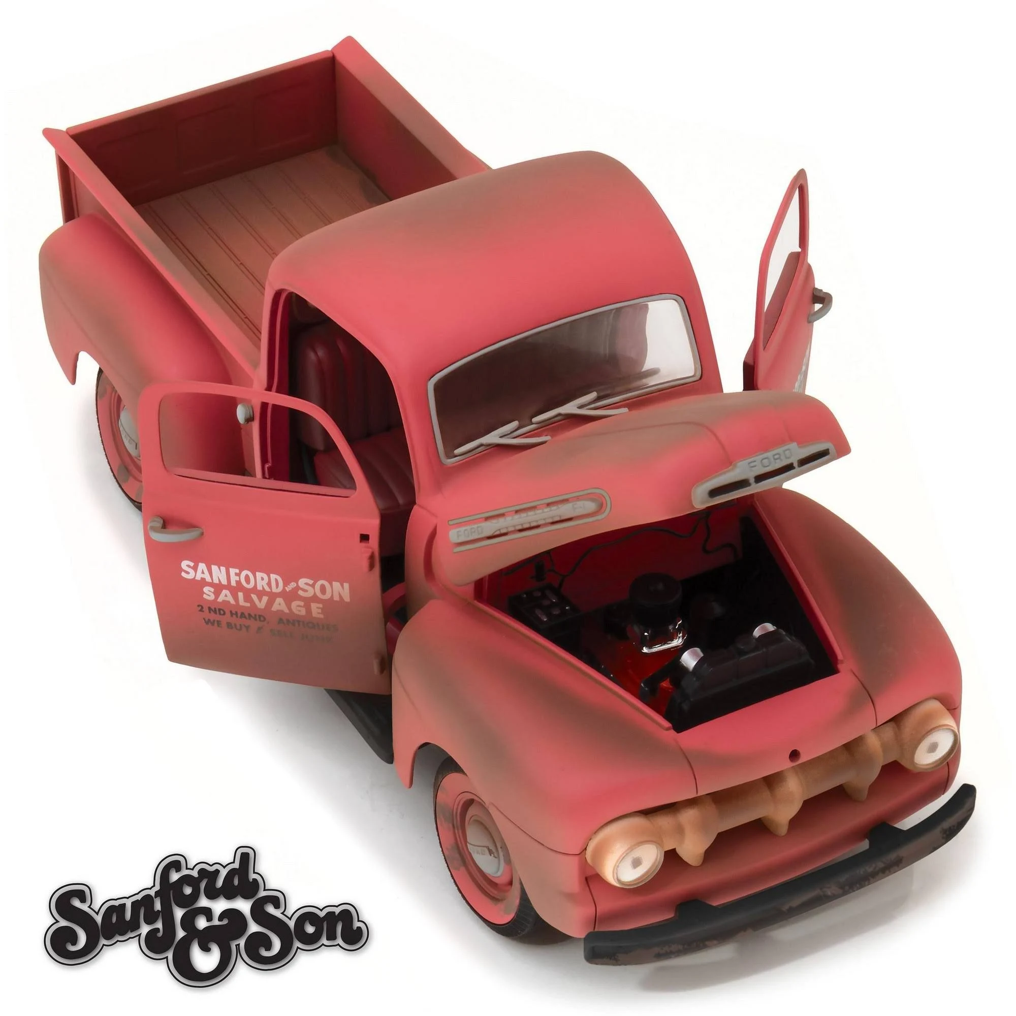 1952 Ford F-1 Pickup Truck Red Sanford u0026 Son (1972-1977) TV Series 1/18 Diecast Model Car by Greenlight