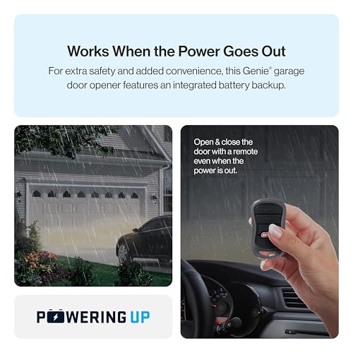 Genie Chain Drive 750 3/4 HPc Garage Door Opener w/Battery Backup - Heavy Duty - Operate your garage door when the primary power is out - Wireless Keypad Included, Model 7035-TKV,BLACK