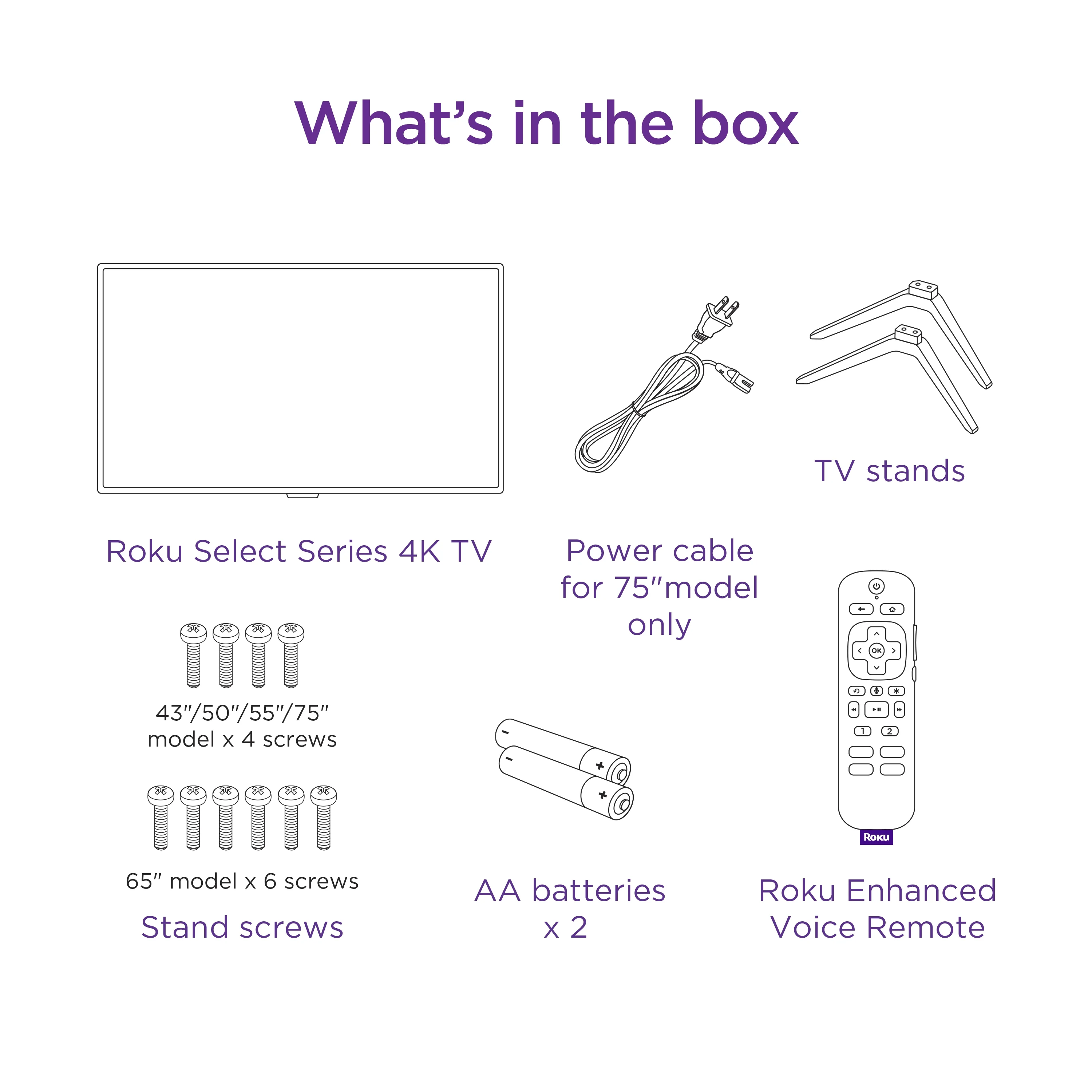 Roku 50 Select Series 4K HDR Smart RokuTV with Enhanced Voice Remote, Brilliant 4K Picture, Automatic Brightness, and Seamless Streaming