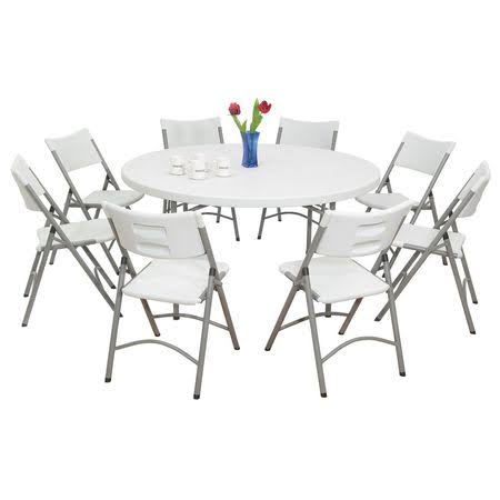 National Public Seating # 602 - Folding Chair, Plastic, Gray, Pkg of 4