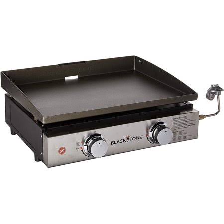 Blackstone Tabletop Grill - 22 inch Portable GAS Griddle - Propane Fueled - 2 Adjustable Burners - Rear Grease Trap - for Outdoo