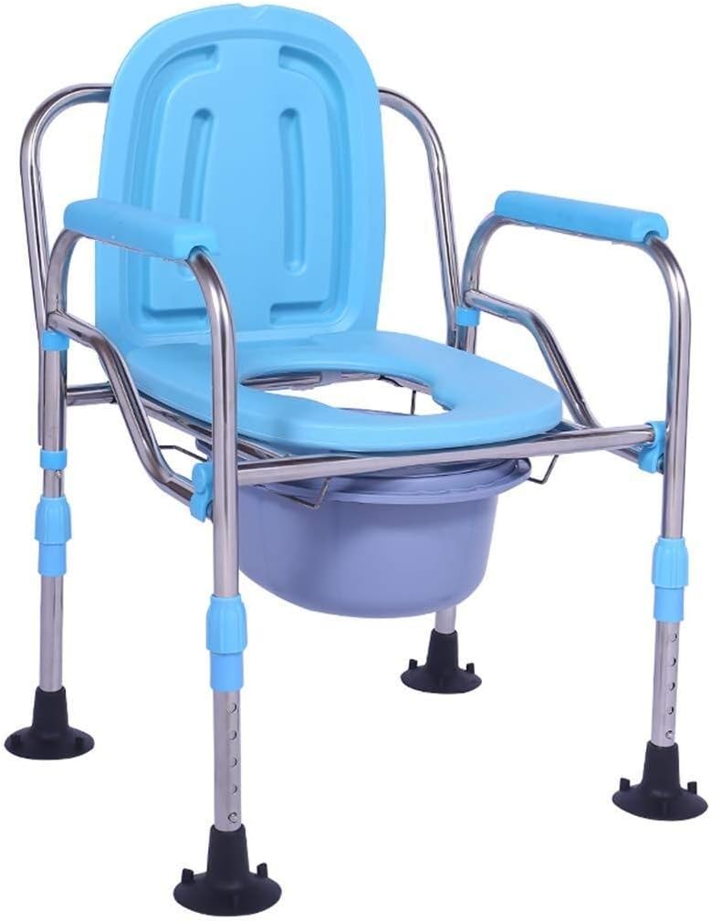 KOHARA Commode Chair, Bedroom Toilet, Multi Function Foldable Bedside Toilet, Adjustable Mobile Toilet Safety Frame