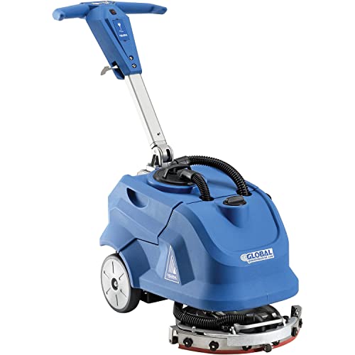 Global Industrial Commercial Electric Walk-Behind Auto Floor Scrubber, 13" Cleaning Path, 75'L Power Cord, Foldable Handle, For Industrial and Commercial Use