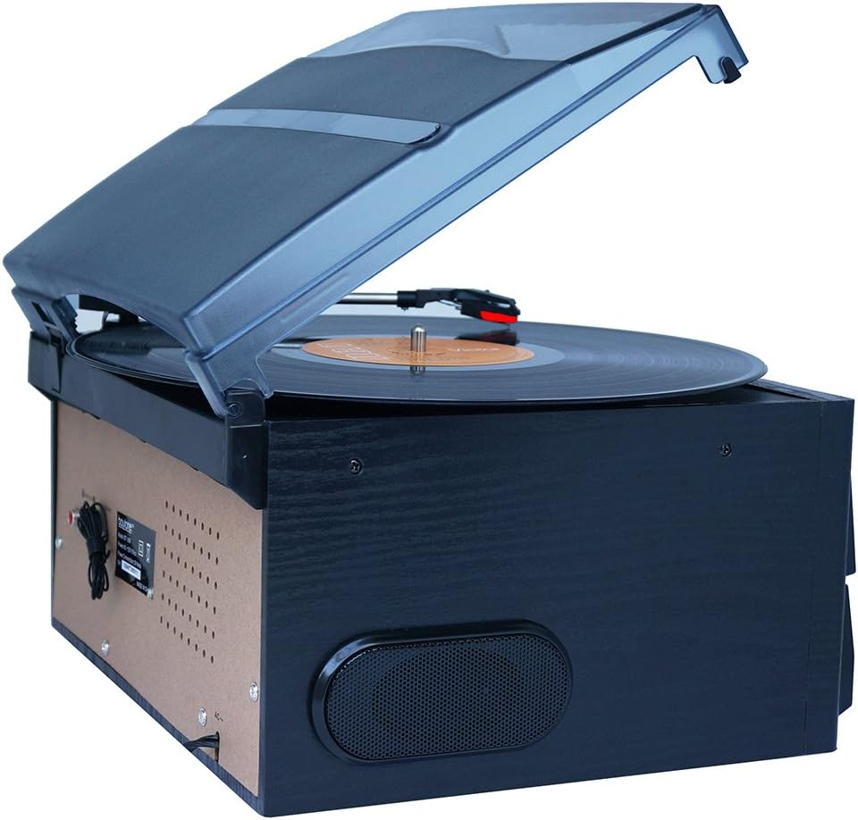 Boytone BT-29B, Bluetooth Dual CD Player, Recorder CD2 to CD1, AM/FM Radio Turntable Record Player 2 Built-in Stereo Speakers, Cassette Player, SD Slot, USB, AUX, Headphone Jack, Limited Edition