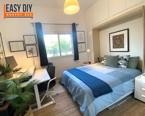 Queen Size DIY Murphy Bed Hardware Kit – Vertical Wall Bed for Space-Saving - Budget-Friendly DIY Setup -Made in USA -Hide Away Design with Murphy Bed Queen Hardware - Bed Lift Mechanism - Pull Down