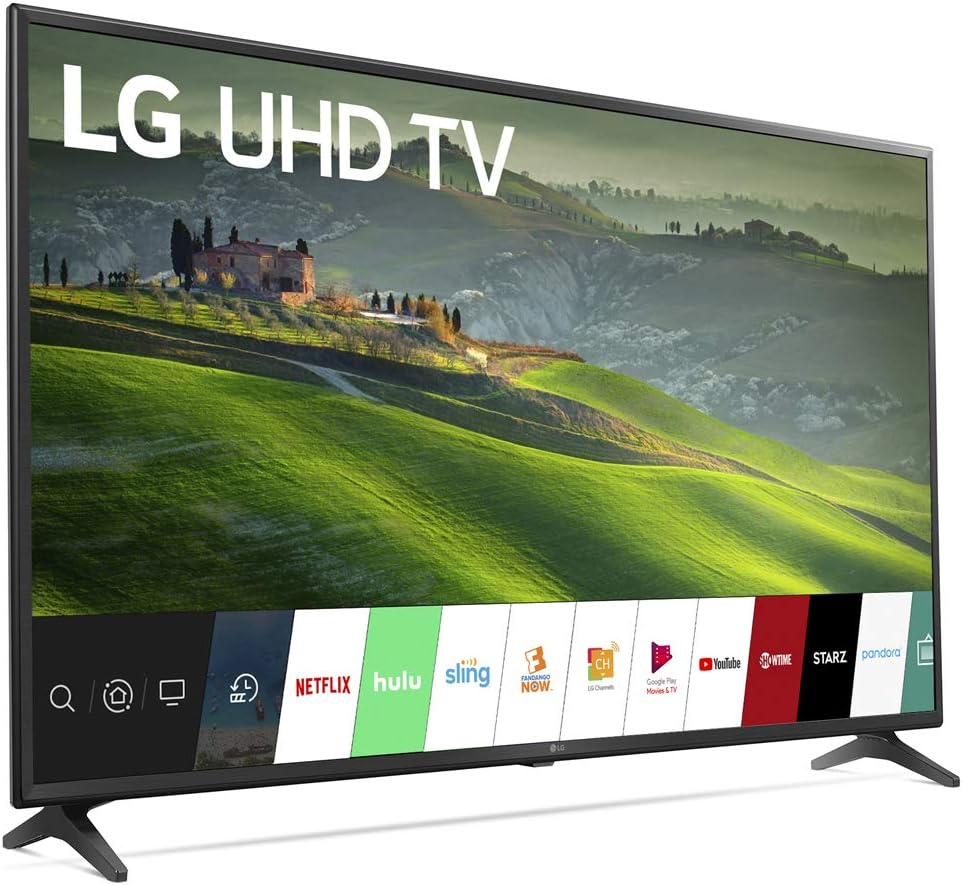 LG 49UM6900 49-inch HDR 4K UHD Smart IPS LED TV Bundle with Deco Mount Flat Wall Mount Kit, Deco Gear Wireless Backlit Keyboard and 6-Outlet Surge Adapter with Night Light