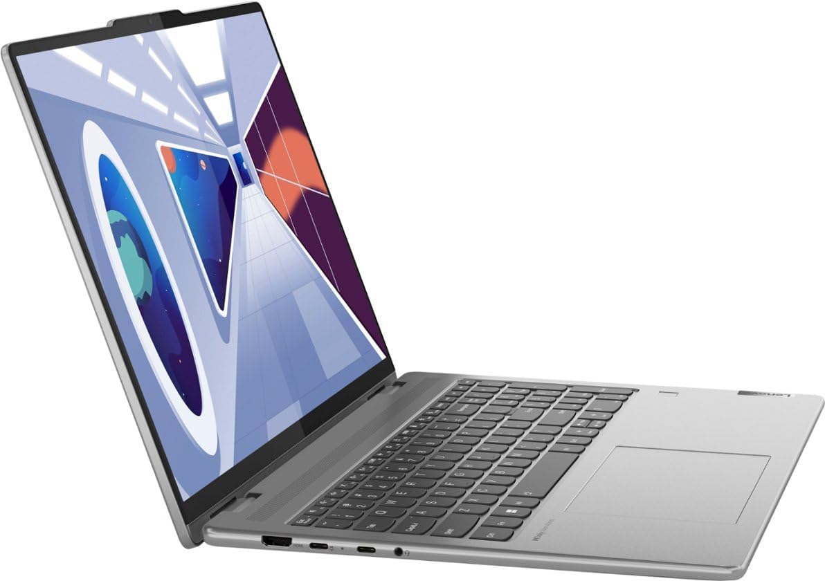 Lenovo Yoga 7 16" WUXGA 2 in 1 Touch Screen Laptop | AMD Ryzen 5 7535U | AMD Radeon 660M | 8GB RAM DDR5| 512GB SSD | Backlit | Fingerprint | Windows 11 Home | with Microsoft Office 365 Personal, Grey