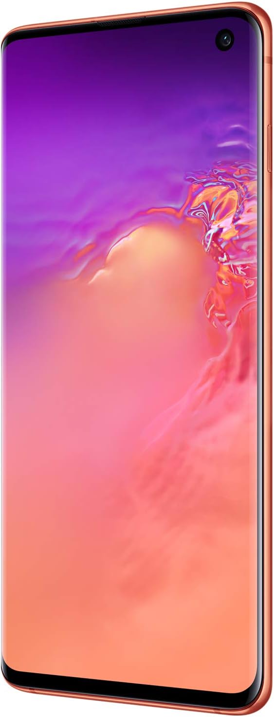 Samsung Galaxy S10 Factory Unlocked Android Cell Phone | US Version | 128GB of Storage | Fingerprint ID and Facial Recognition | Long-Lasting Battery | Flamingo Pink