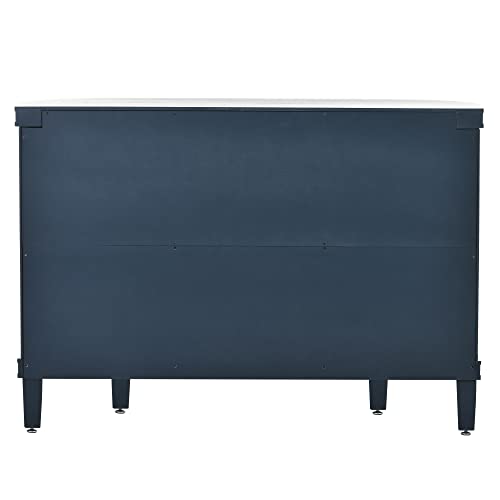 Buffet Cabinet Accent Storage Cabinet Sideboard Wooden Cabinet with Antique Pattern Doors for Hallway, Entryway, Living Room, Bedroom (Grey)