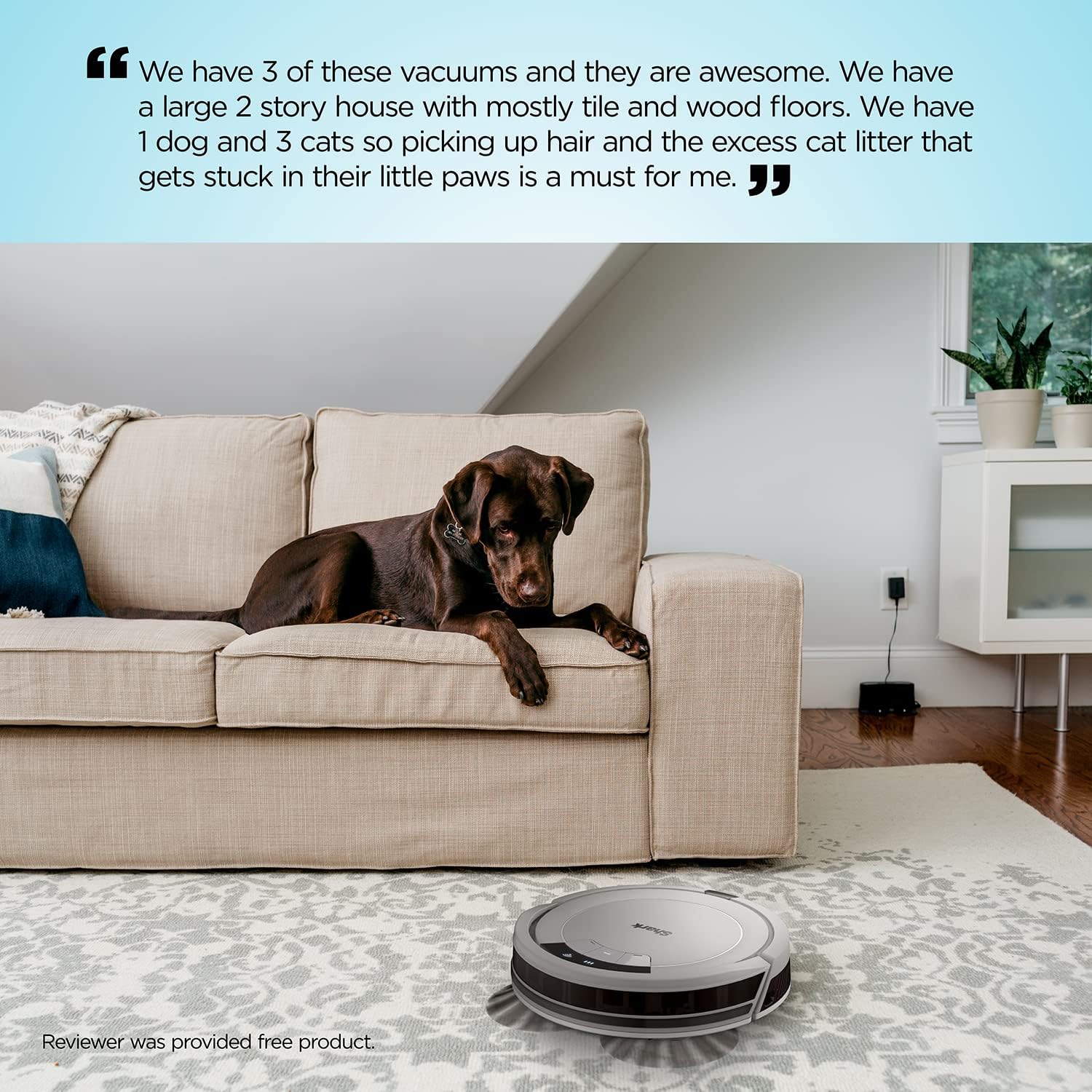 Shark AV752 ION Robot Vacuum, with Tri-Brush System, Wi-Fi Connected, 120min Runtime, Works with Alexa, Multi-Surface Cleaning, White