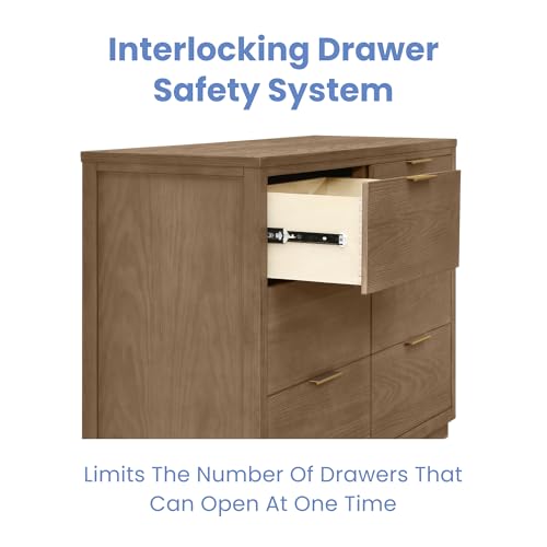 Delta Children Forever 6 Drawer Dresser - Naturals Collection, Teak Brown