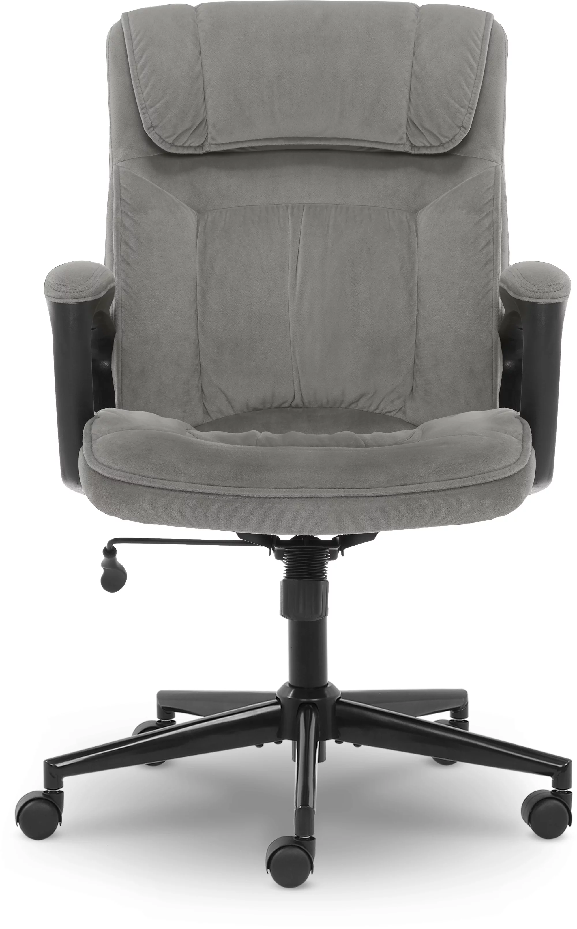 Serta Hannah Microfiber High Back Executive Office Chair with Arms, 250 lb. Capacity, Gray