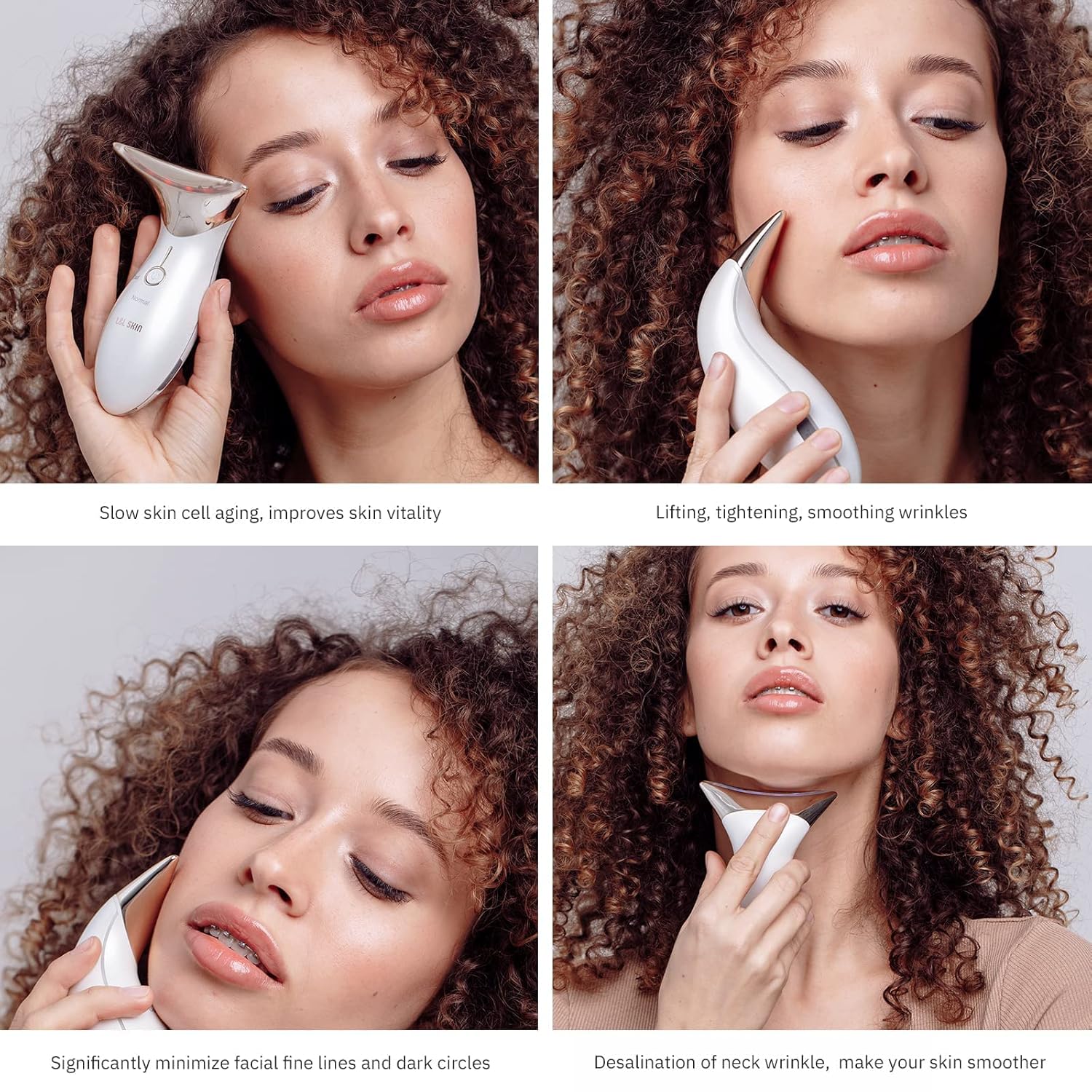 L&L SKIN Facial Massager, Face Neck Lifting Massage Device with Hot & Cold Modes for Wrinkles