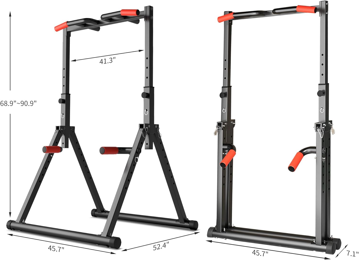 Pull Up Bar Station, Foldable Power Tower Dip Bar for Pull-up Push-up Home Gym Strength Training Workout Equipment