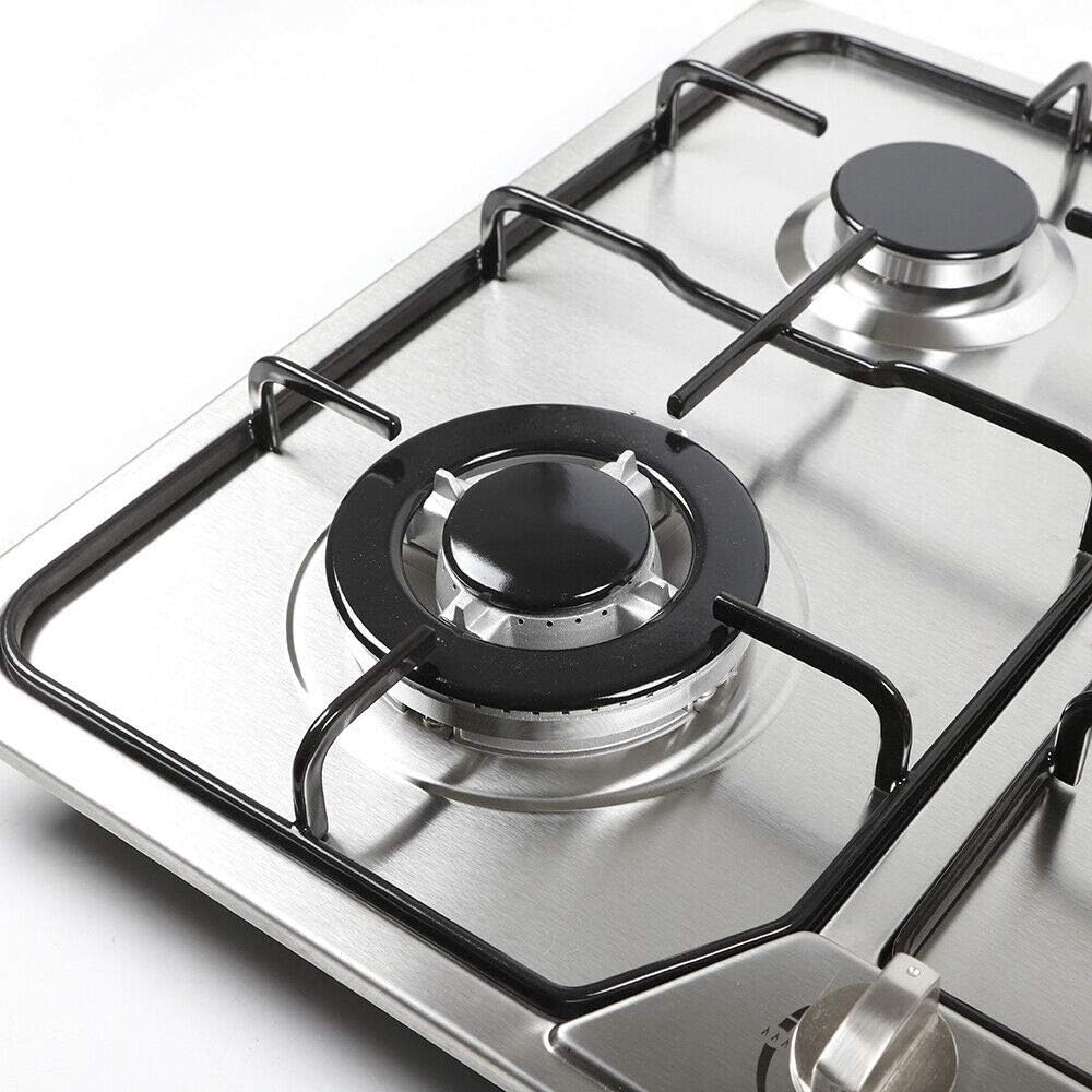 Gas Cooktop 23 inches 4 Burners Gas Stove - gas hob stovetop Stainless Steel Cooktop 4Sealed Burners Cast Iron Grates Built-in Gas Stove Top LPG/NG Gas Cooktop Thermocouple Protection