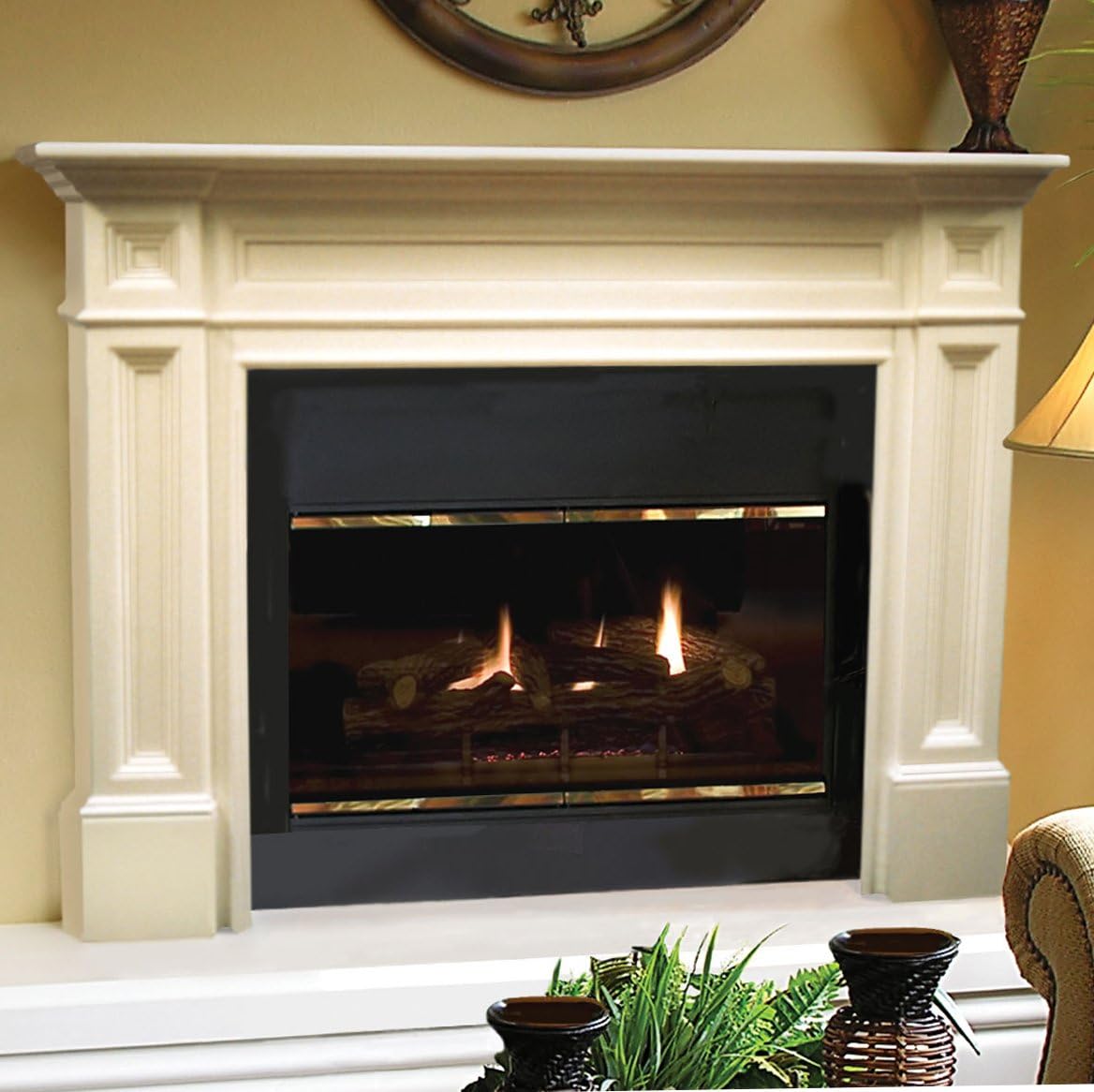Pearl Mantels 110-56 Williamsburg Fireplace Mantel Surround, 56-Inch, Unfinished