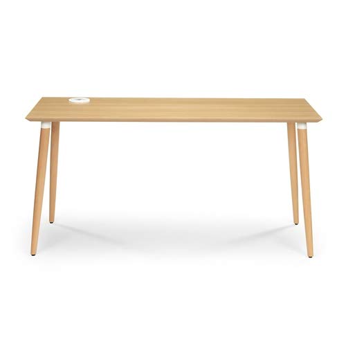 Hubbub Freya Table Desk 60" W x 24" D Ash/White Metal Accents