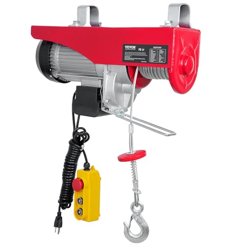VEVOR 14ft 1320lbs Electric Hoist, 110v Electric Hoist 40ft/20ft Lifting Height for Garage Warehouse Factory