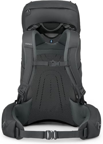 Osprey Rook 65L Men's Backpacking Backpack, Dark Charcoal/Silver Lining, Extended Fit