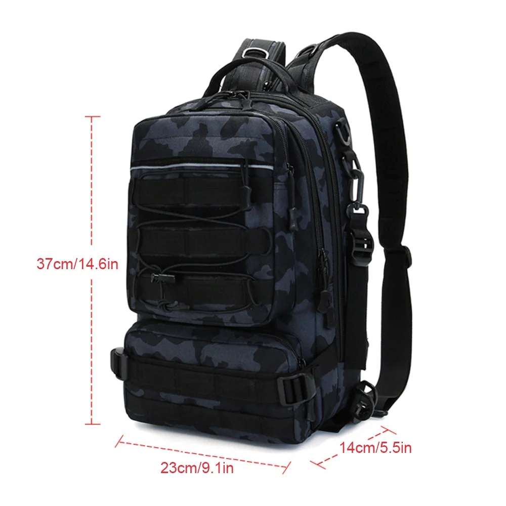 Fishing Tackle Backpack Storage Bag Outdoor Shoulder Backpack Water-Resistant Fishing Gear Bag Cross Body Sling Bag