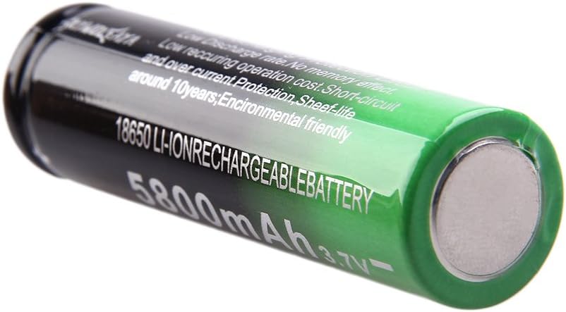 50 Pack Lithium Battery 18650 Rechargeable 5800mAh 20A 3.7V ICR Li-ion 18650 Batteries Button Top 18650 Rechargeable Battery for Camera LED Flashlights Headlight RC Cars, 18 x 65 mm, Green