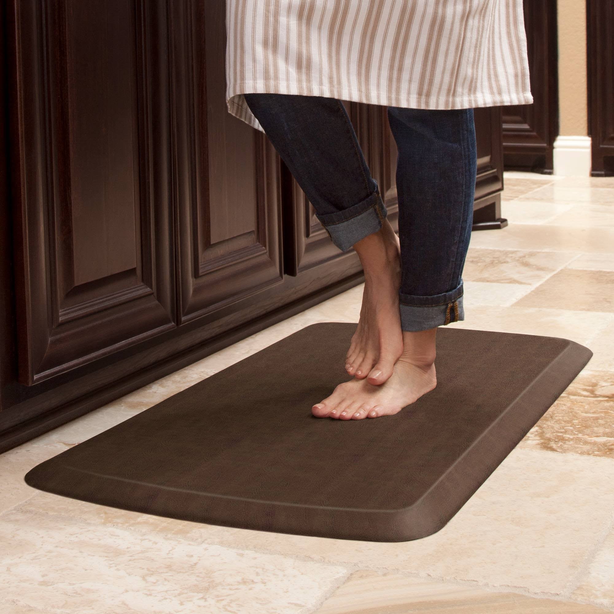 GelPro Comfort Kitchen Mat Anti Fatigue Floor Elite Vintage Leather Rustic Brown
