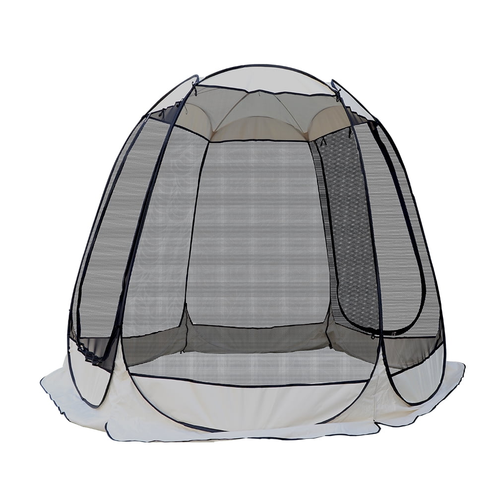 BIGTREE Screen House Room Outdoor 6 Black Mesh Screen Wall Camping Tent 10’ x 10’  Pop up Dome Zipper Textile Canopy for Patios