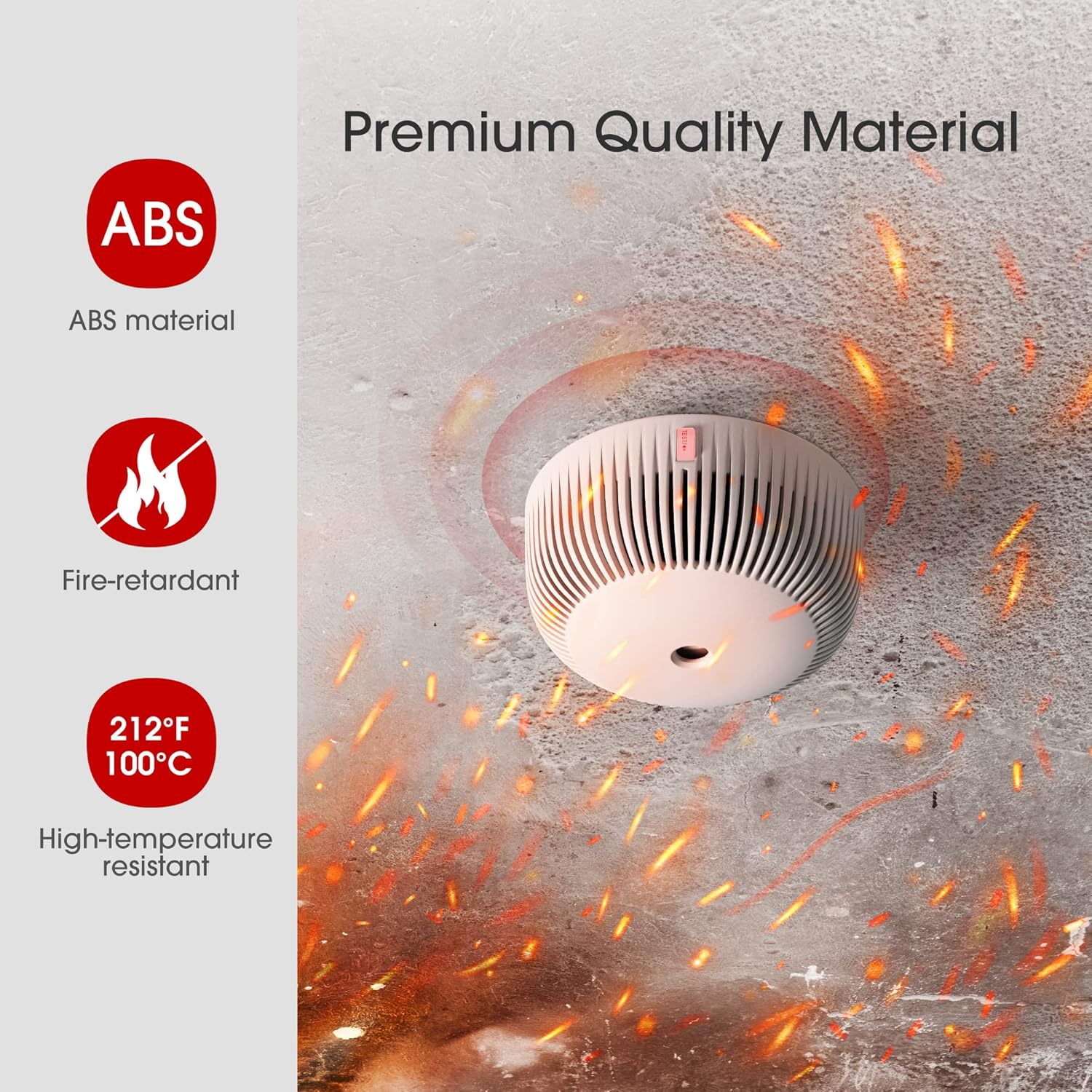 X-Sense 10-Year Battery Smoke Detector, Mini Fire Smoke Alarm with Photoelectric Sensor, LED Indicator & Silence Button, XS03 Pack of 2