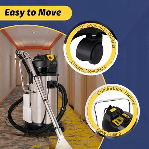 BAIODNB 1000W/2kW Commercial Carpet Cleaner Machine, 360° Carpet Shampoo Machine Rug Cleaner Machine, Industrial Steam Cleaner Deep Steam Cleaner for Hotels, Offices