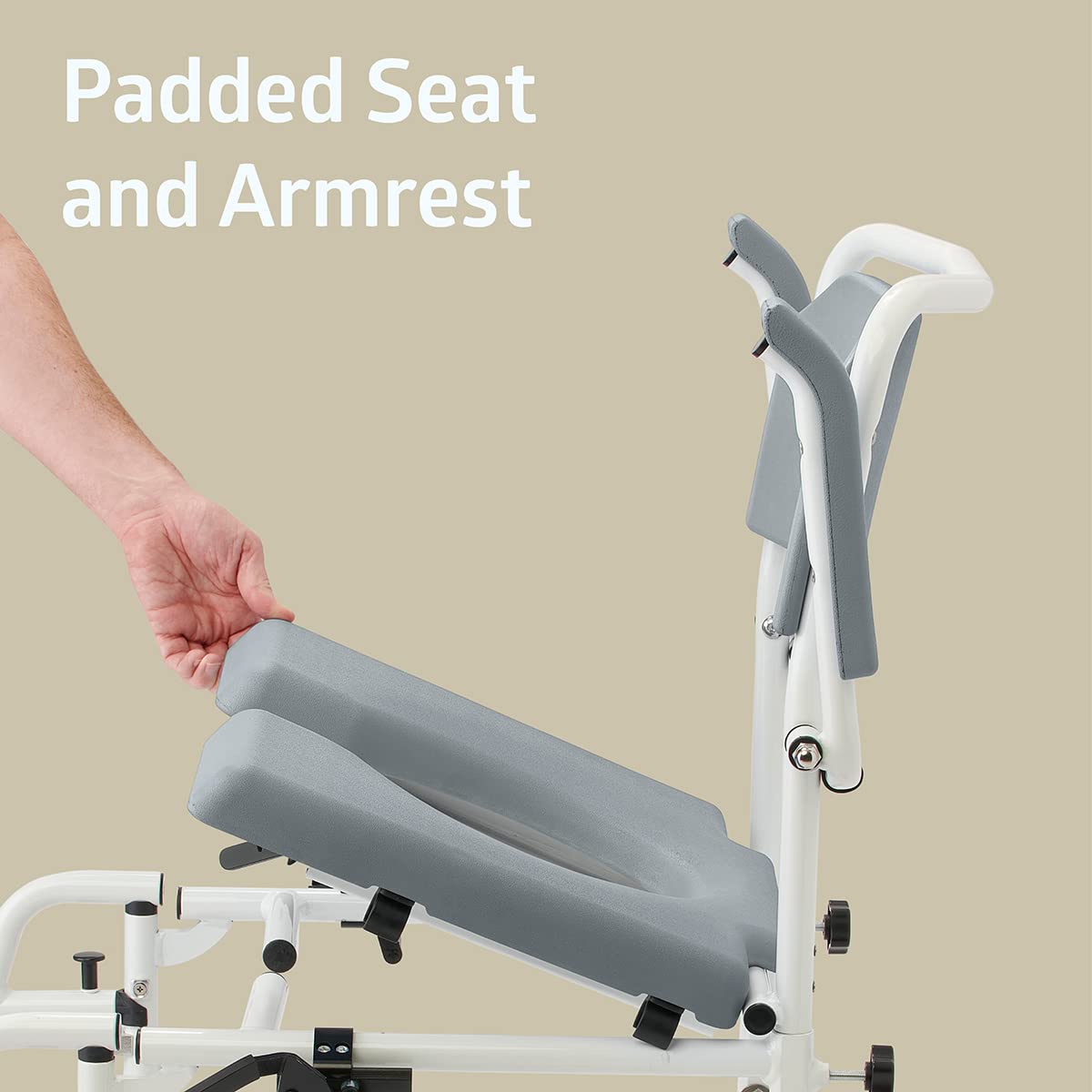 Medline Aluminum Shower Commode Transport Chair, 275 lbs. Capacity — for Seniors & Injured in Restroom, Bathroom or As Toilet, 1 Ct.