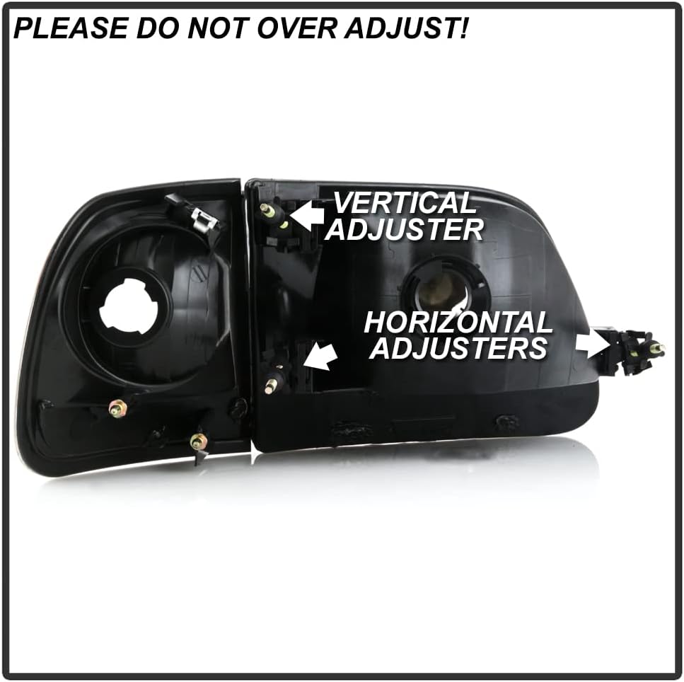 ACANII - For 1997-2003 Ford F150 Black Housing [Harley Davidson Style] Headlights w/Corner Lights Assembly Left+Right