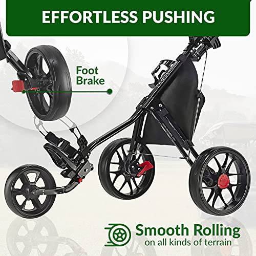 Caddytek CaddyLite 11.5 V3 3 Wheel Golf Push Cart - SuperLite Deluxe, Lightweight, Easy To Fold Caddy Cart Pushcart