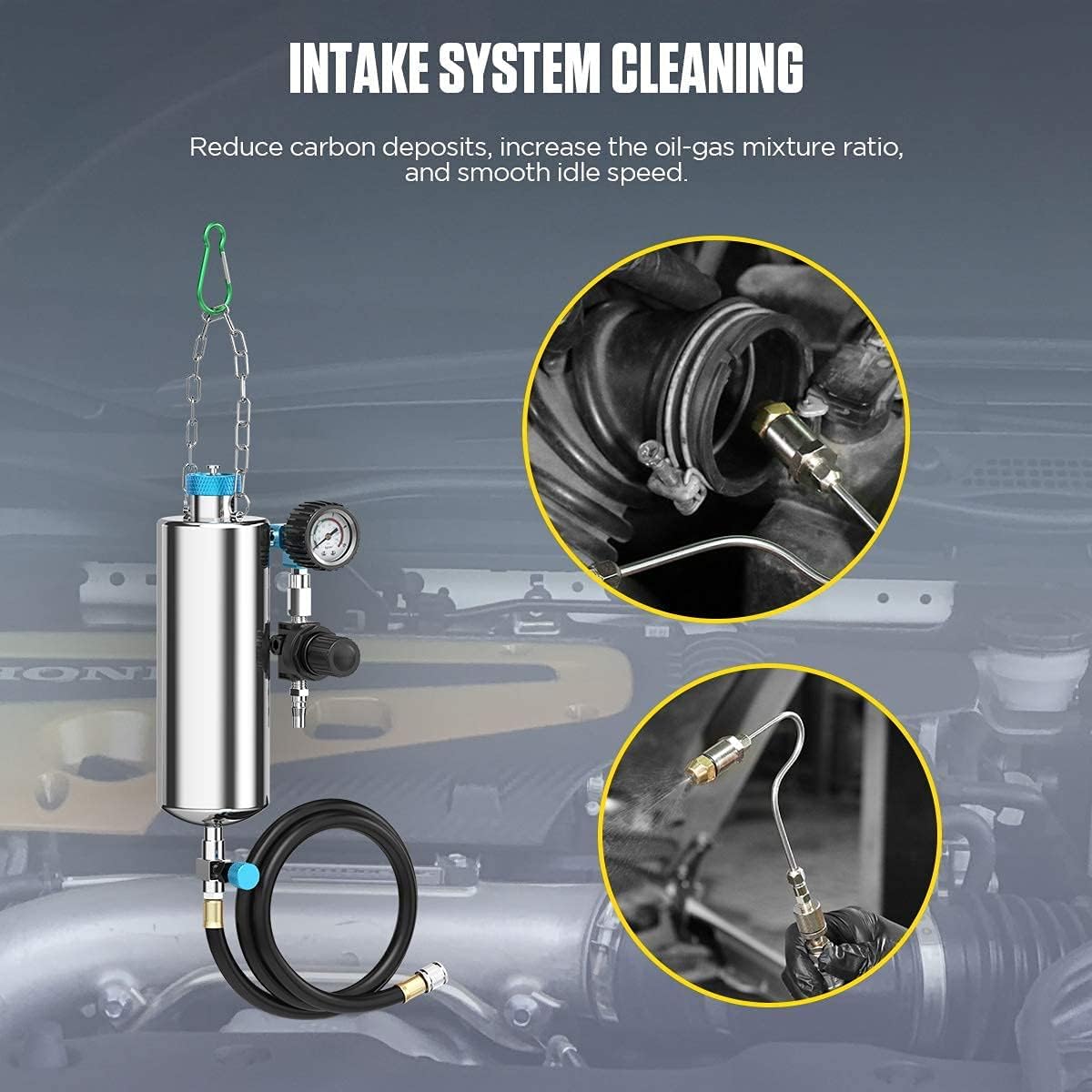 Autory Fuel Injector Cleaner Machine for Gasoline Car, Non-Dismantle Fuel System Cleaner Set with 3 Years Warranty, Fuel Injector Nozzle Flushing for EFI Throttle