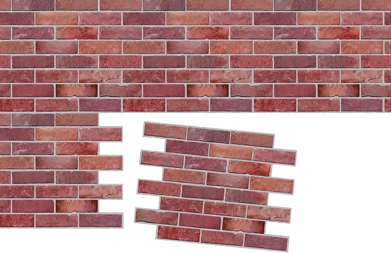 Retro-Art 3D Wall Panels, Pack of 10, Faux Brick in Red, PVC, 17.5" x 23.75", Cover 28.86 sq.ft. 570TG