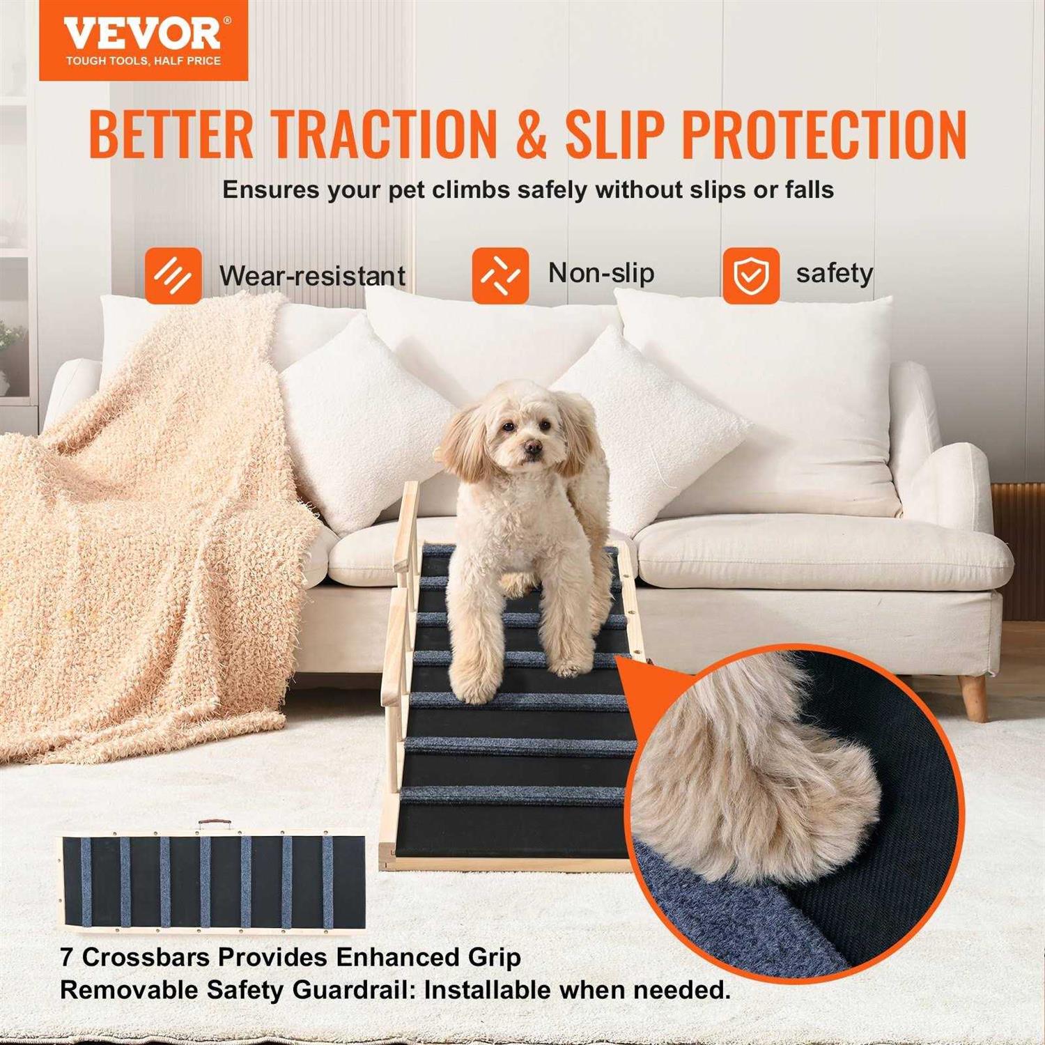 VEVOR Dog Ramp Folding Pet Ramp for Bed Adjustable Dog Ramp for Small - Pet Supplies online store
