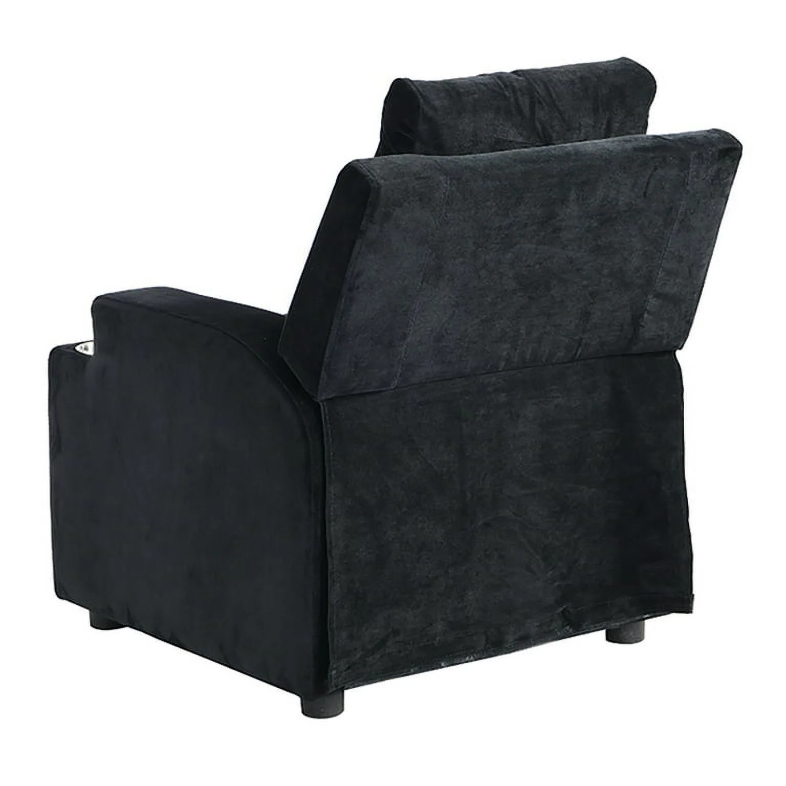 Kids Recliner Chair Upholstered Couch with Two Cup Holder, Footrest, Backrest, Toddlers Velvet Recliner with Headrest and Footrest