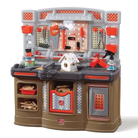 Step2 Big Builders Pro Workshop Kids Toy Tool Bench with Accessories, Orange