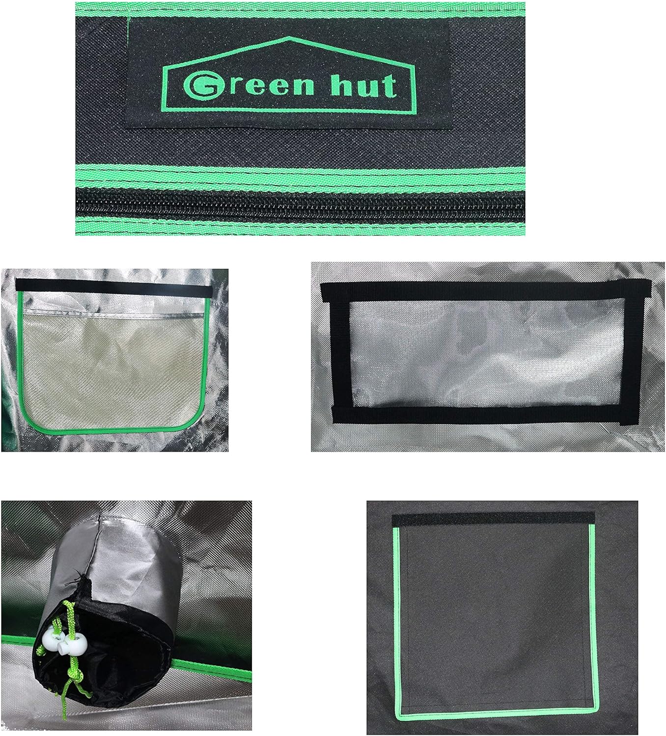 Green Hut Indoor Grow Tent 48"X24"X60" 600D Mylar Hydroponic Grow Tent for Indoor Plant Tent with Observation Window and Removable Floor Tray Pack of 2