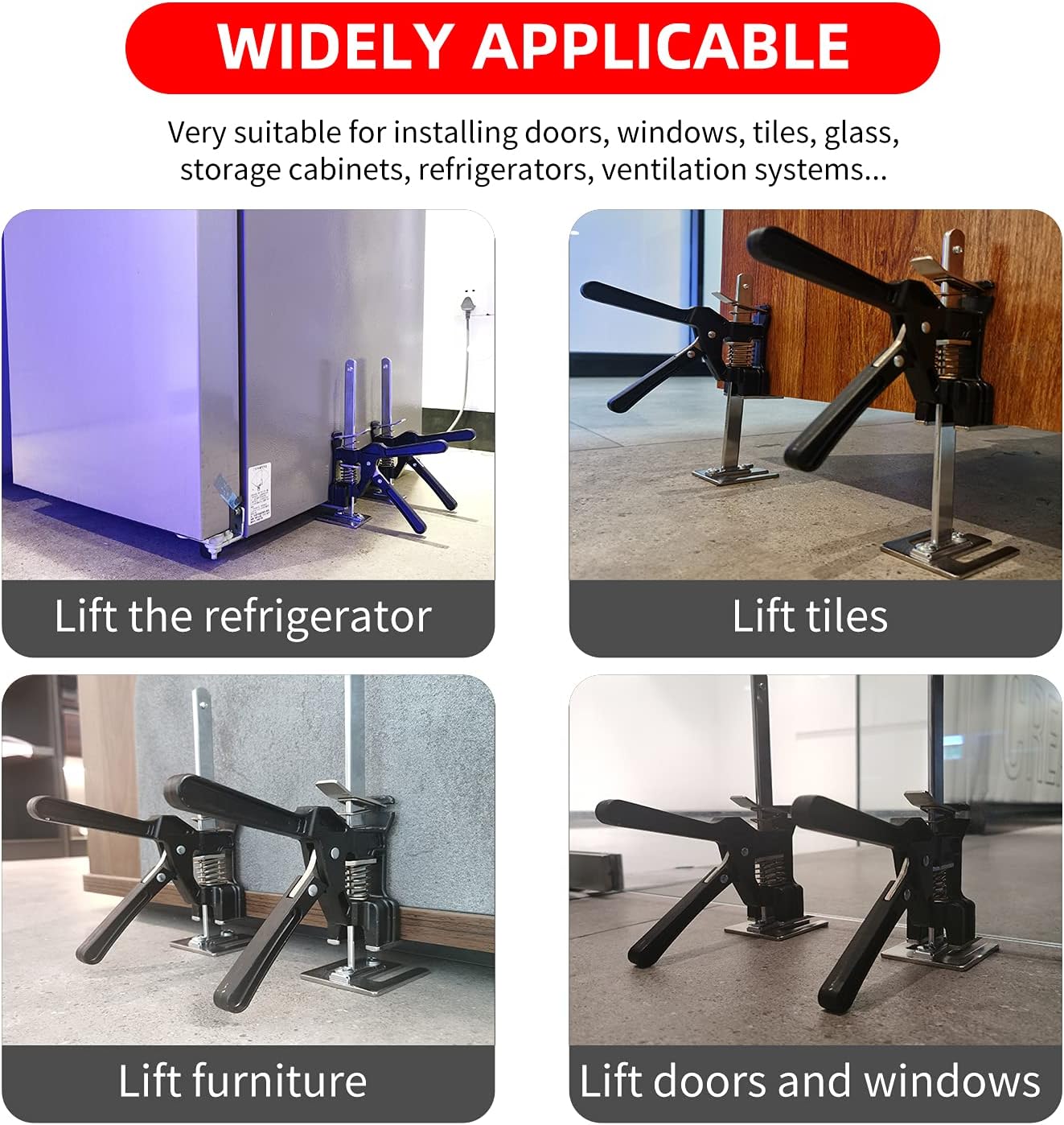 Labor Saving Arm ,Effort Elevator Jack 2Packs Door Panel Lifting Cabinet Jack,Drywall Lift Up to 308 Lb, Board Lifter, Wall Tile Height Adjuster Furniture Jack Pack of 2