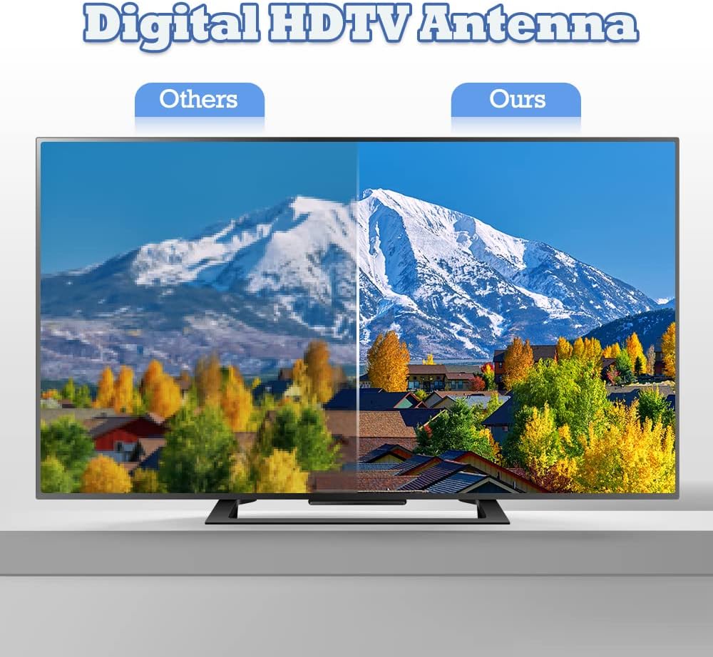 Outdoor TV Antenna,Digital Amplified HDTV Antenna 150 Mile Motorized 360 Degree Rotation,Wireless Remote Control,with Mount Pole 33 ft RG6 Coax Cable, Support UHF VHF 1080P 4K and 2TVs